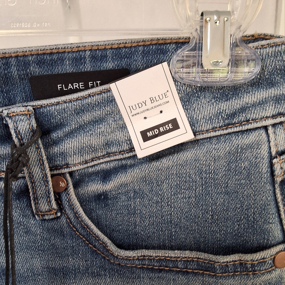 Judy Blue Flare Wide Leg Jeans Blue - Picture 3 of 4